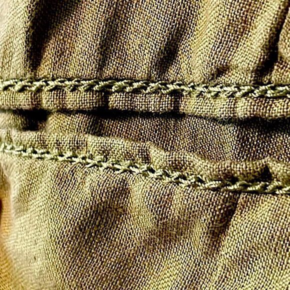 J.Jill vintage linen detailed green jacket blazer with top stitch & pockets MP P - Picture 7 of 14